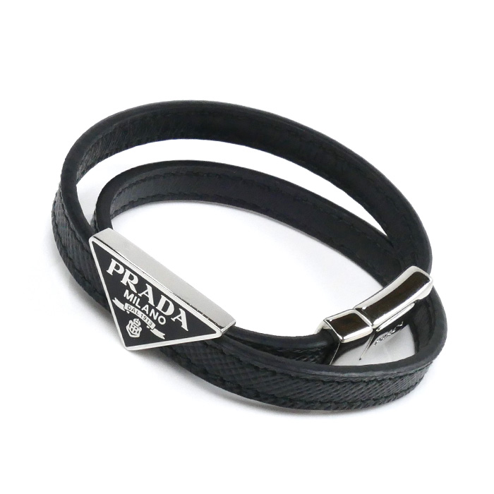 PRADA プラダ レザー メタル サフィアーノレザー ブレスレット ブレスレット 2IB286_053_F0002 38cm レディース【中古】