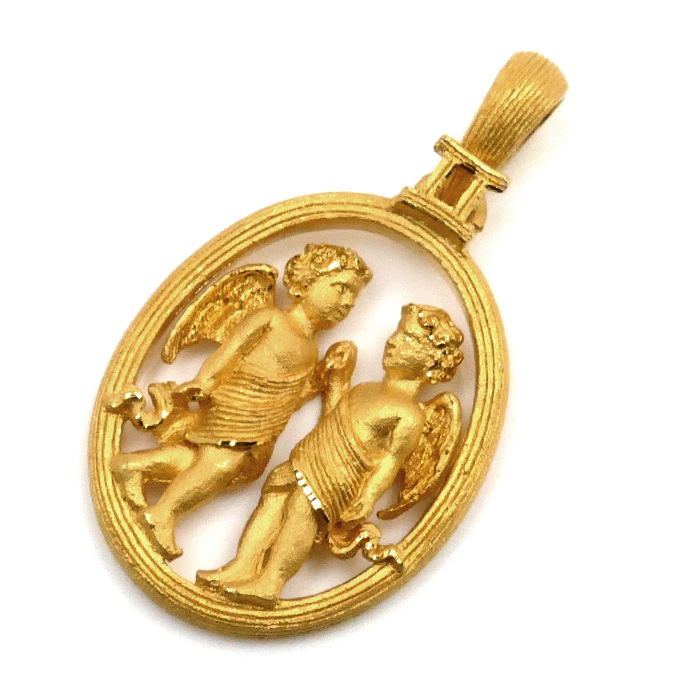 PRIMA GOLD K24YG イエローゴールド 12星座 純金ペンダント ふたご座 ペンダントトップ 111p0961 3.4g レディース【中古】【美品】