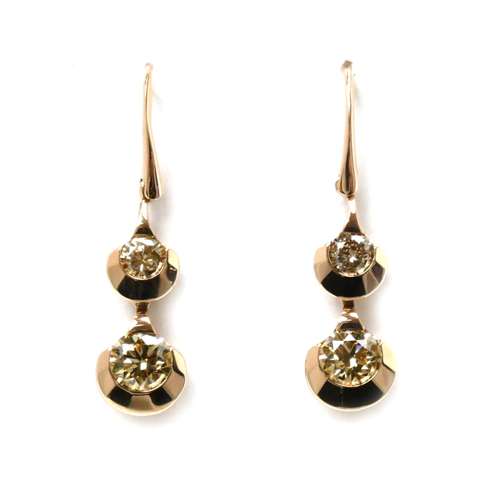 KASHIKEY カシケイ  K18PG ピンクゴールド ドッツ ピアス BDZ011P ダイヤモンド0.50ct 1.7g レディース【中古】【美品】