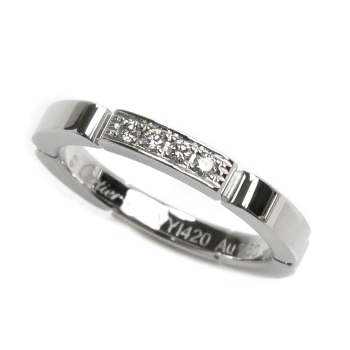 CARTIER カルティエ K18WG ホワイトゴールド マイヨンパンテール 4Pダイヤ リング・指輪 B4080449 ダイヤモンド 8.5号 49 3.9g レディース【中古】【美品】