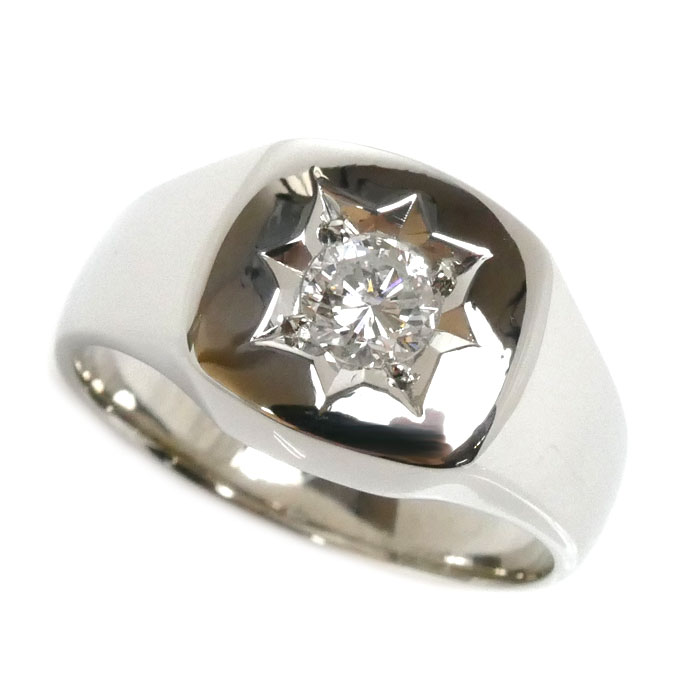 Pt900プラチナ リング・指輪 ダイヤモンド0.50ct 20号 18.2g メンズ【中古】【美品】