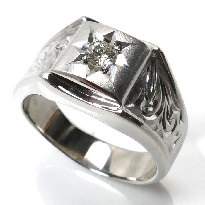 Pt900プラチナ リング・指輪 ダイヤモンド0.20ct 20号 16.4g メンズ【中古】【美品】