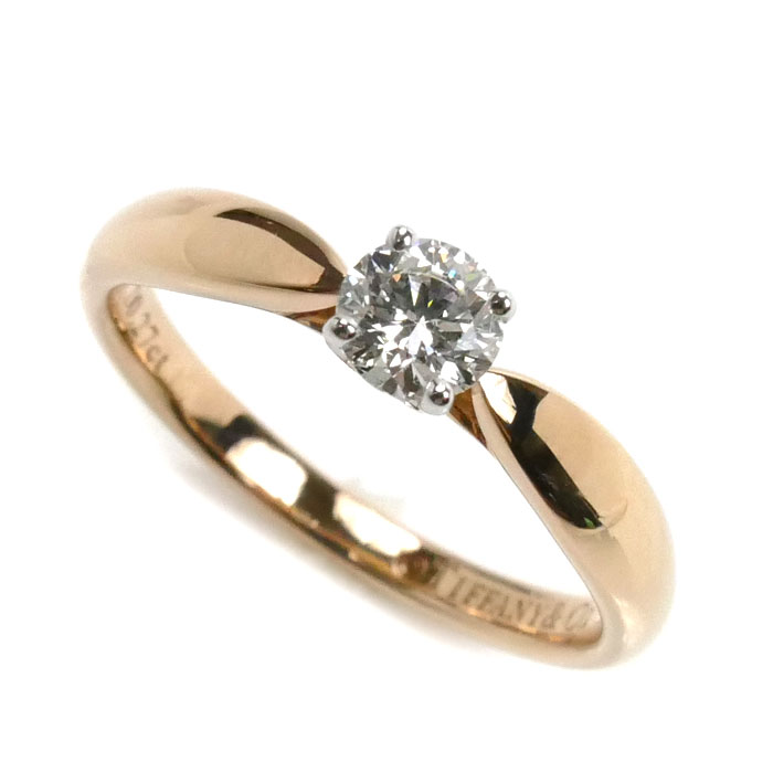 TIFFANY&Co. ティファニー K18PG ピンクゴールド Pt950プラチナ ハーモニー リング・指輪 ダイヤモンド0.27ct 8号 2.7g レディース【中古】【美品】