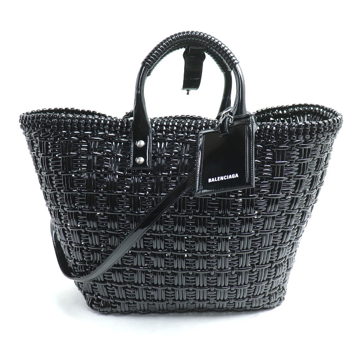 BALENCIAGA バレンシアガ ビストロ バスケット カゴバッグ  2Wayショルダーバッグ ブラック 671346 2IE2Y 1000 レディース【中古】【美品】