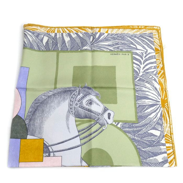 HERMES エルメス カレ90 カヴァリエ・アン・フォルム スカーフ マルチカラー H004008S 04 レディース【中古】【極美品】