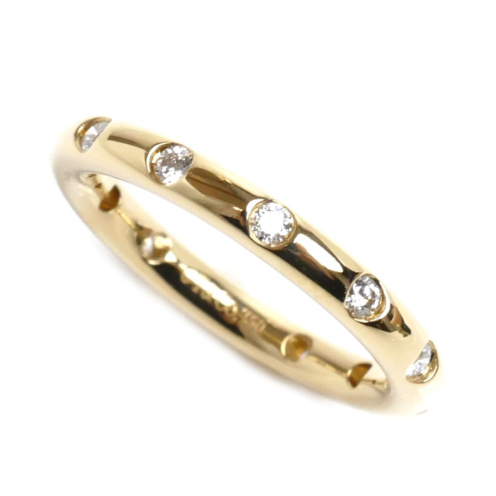 TIFFANY&Co. ティファニー K18YG イエローゴールド ビゼット リング・指輪 ダイヤモンド 10号 4.1g レディース【中古】【美品】