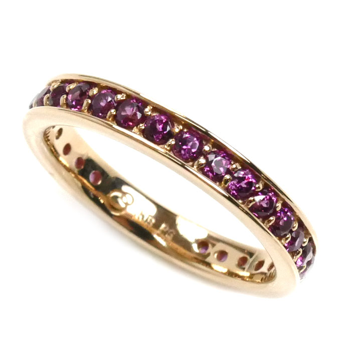 veretta8va ヴェレッタオッターヴァ K18PG ピンクゴールド ガーネット リング・指輪 ガーネット 15号 3.9g フルエタニティ レディース【中古】【美品】