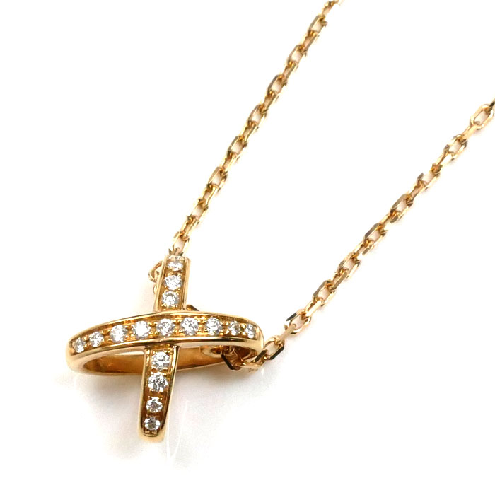 Chaumet ショーメ K18PG ピンクゴールド ジュ ドゥ リアン ダイヤ ネックレス 082210 ダイヤモンド 4.2g 38/40/42cm レディース【中古】