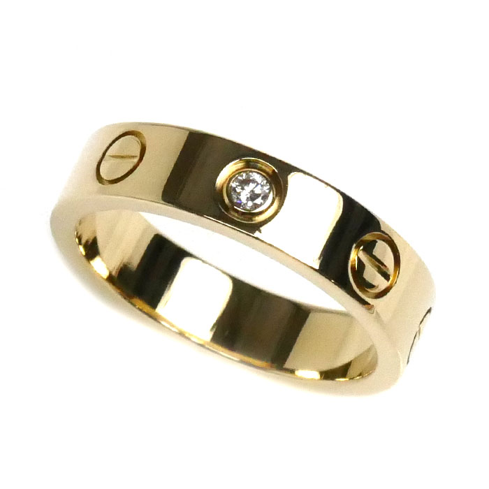 CARTIER カルティエ K18YG イエローゴールド ミニラブ １Pダイヤ リング・指輪 B4056146 ダイヤモンド 6号 46 4.1g レディース【中古】