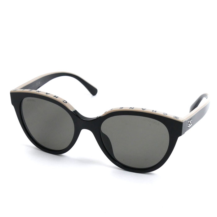 CHANEL シャネル バタフライ シェイプ アイウェア サングラス ブラック ベージュ A71339 5414-A C.534/3 54□20 140 3N レディース【中古】