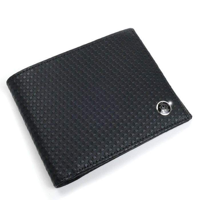 Dunhill ダンヒル 二つ折り財布 MICRO D-EIGHT ブラック L2G330A メンズ【中古】【美品】