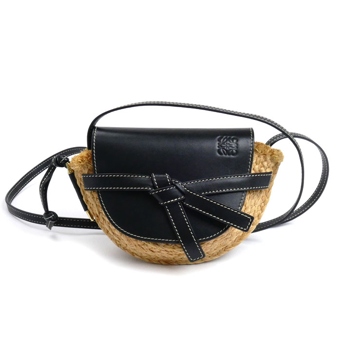 LOEWE ロエベ ゲート ミニ ショルダーバッグ ブラック ナチュラル 329.13.U62 レディース【中古】