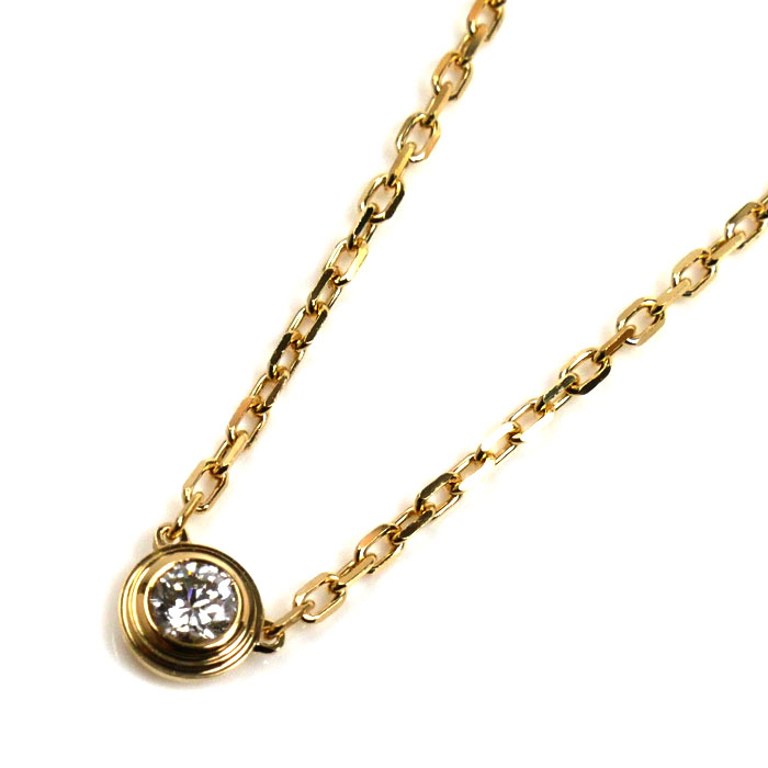 CARTIER カルティエ K18YG イエローゴールド ダムール SM ネックレス B7215800 ダイヤモンド 3.0g 40/43cm レディース【中古】【美品】