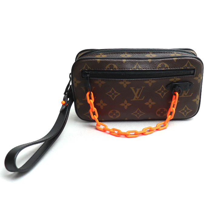 LOUIS VUITTON ルイ・ヴィトン ポシェットヴォルガ クラッチバッグ モノグラム ブラウン オレンジ M44482 メンズ【中古】【美品】