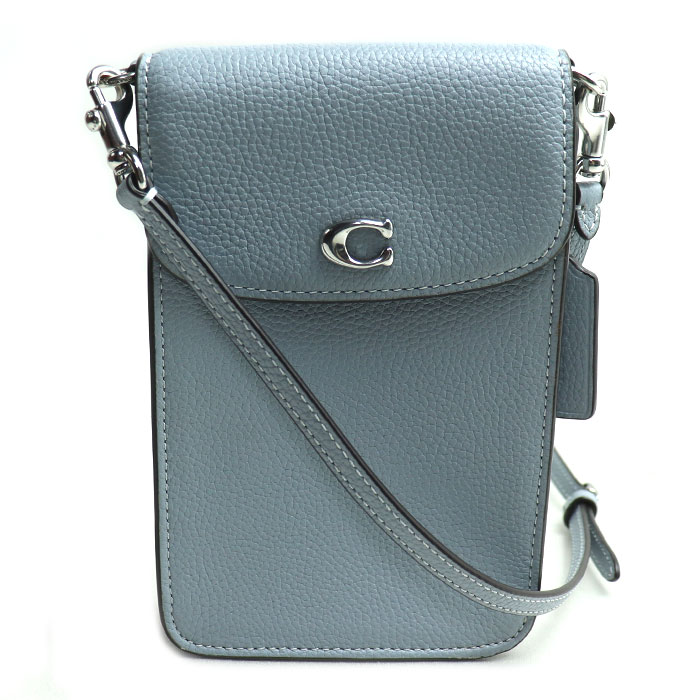 COACH コーチ フォーン クロスボディ ショルダーバッグ グレー ブルー CH815 LHN19 スマホ ユニセックス【中古】【美品】