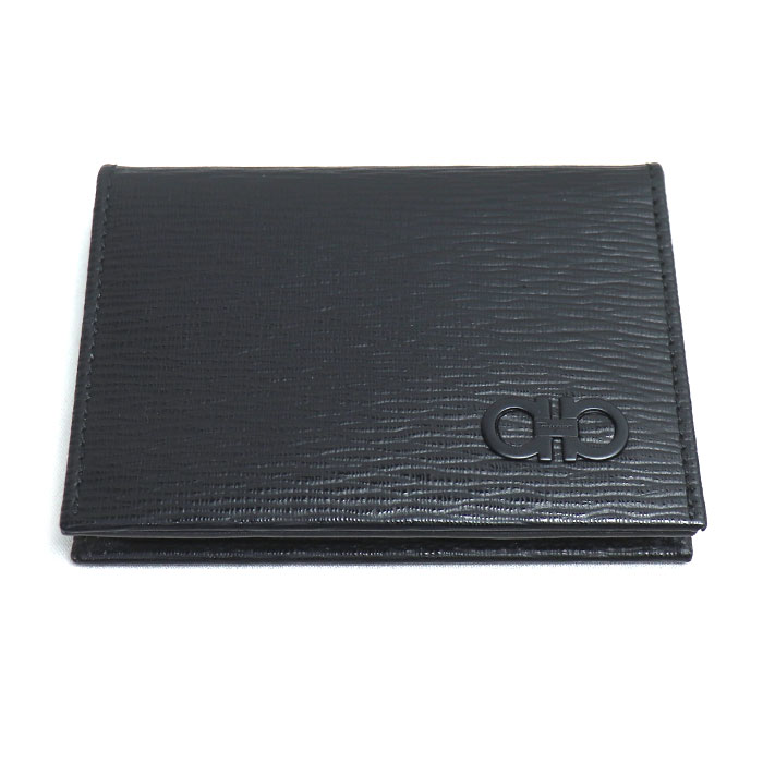 Salvatore Ferragamo サルヴァトーレフェラガモ ガンチーニ 名刺入れ ブラック 66A062 レディース【中古】【極美品】