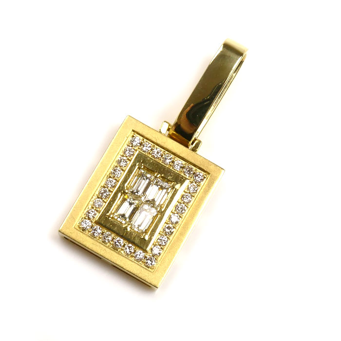 K18YG イエローゴールド ペンダントトップ ダイヤモンド0.57ct 4.9g ユニセックス【中古】