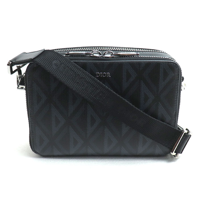 Christian Dior クリスチャンディオール CDダイヤモンド メッセンジャー ショルダーバッグ ブラック 2ESBC119DCO レディース【中古】【美品】