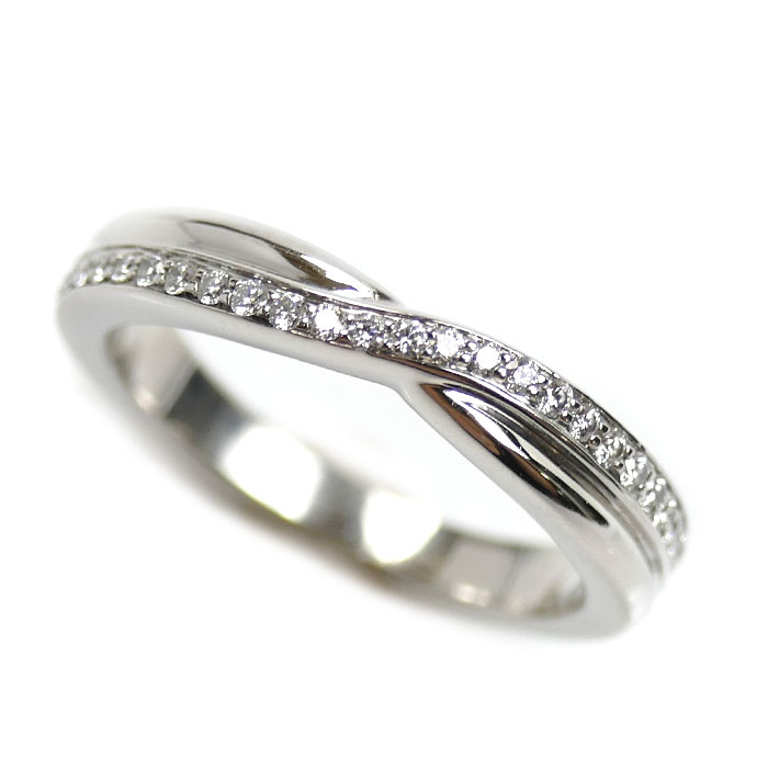 HARRY WINSTON ハリーウィンストン Pt950プラチナ トリスト・ワンロウ リング・指輪 WBDPRD1RTST ダイヤモンド 6.5号 5.0g レディース【中古】