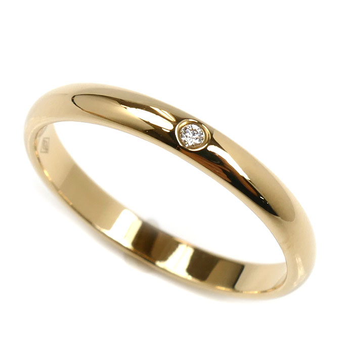 CARTIER カルティエ K18YG ウェディング 1Pダイヤ リング・指輪 B4057653 ダイヤモンド 13号 53 2.3g レディース【中古】【美品】