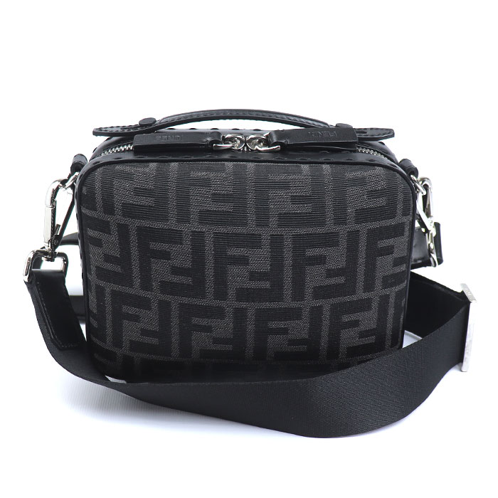 FENDI フェンディ ミニ トラベル ズッカ ショルダーバッグ ブラック 7VA552 ユニセックス【中古】【美品】
