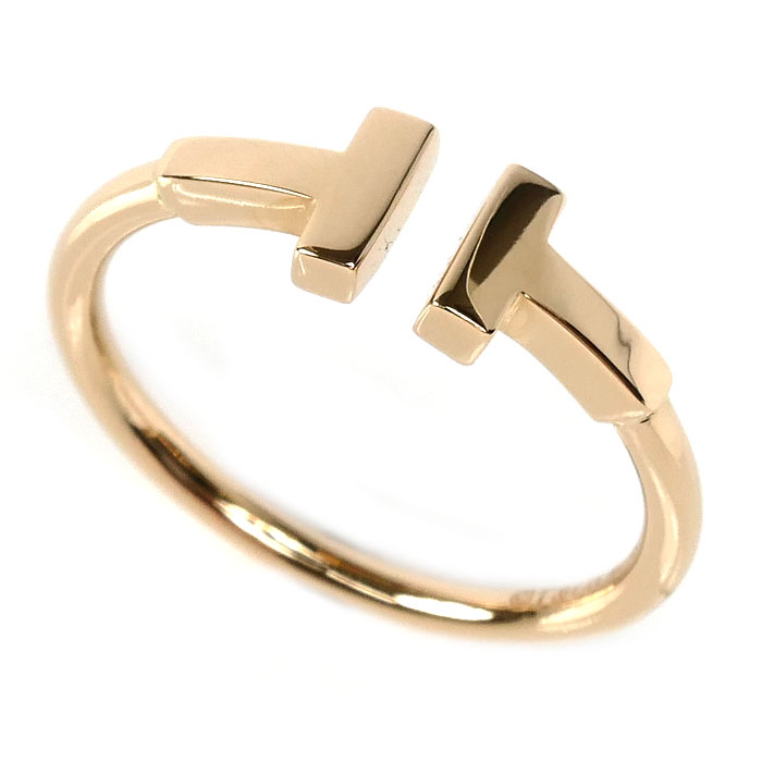 TIFFANY&Co. ティファニー K18PG ピンクゴールド Tワイヤー リング・指輪 60147377 14号 2.9g レディース【中古】【美品】