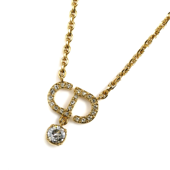 Dior ディオール メタル クリスタル Petit CD ネックレス ネックレス N2890WOMCY_D03S 36.5/41.5cm レディース【中古】