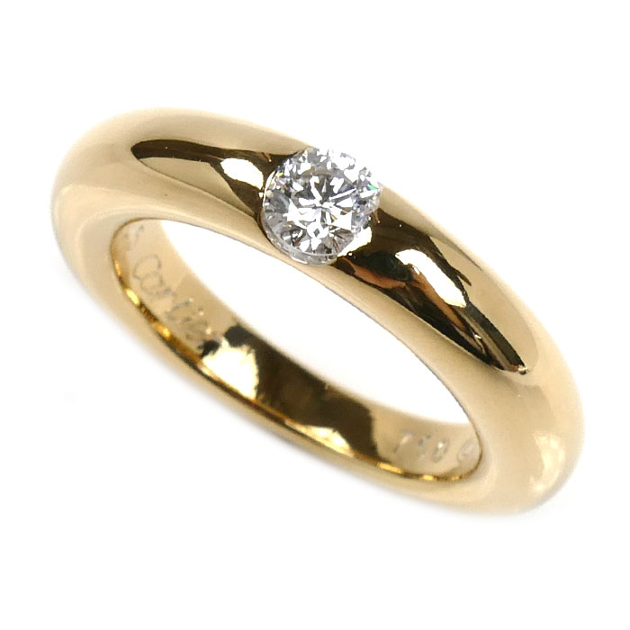 CARTIER カルティエ K18YG イエローゴールド エリプス リング・指輪 ダイヤモンド0.25ct 10号 50 9.3g レディース【中古】【美品】