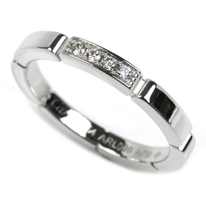 CARTIER カルティエ K18WG ホワイトゴールド マイヨンパンテール 4Pダイヤ リング・指輪 B4080454 ダイヤモンド 14号 54 4.3g レディース【中古】【美品】