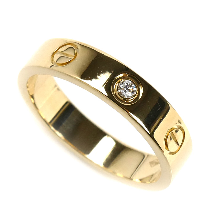 CARTIER カルティエ K18YG イエローゴールド ミニラブ ダイヤ リング・指輪 B4056150 10号 50 4.3g レディース【中古】【美品】