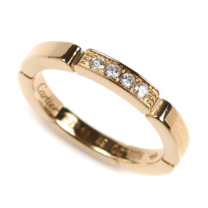 CARTIER カルティエ K18PG ピンクゴールド マイヨンパンテール 4Pダイヤ リング・指輪 B4080549 ダイヤモンド 9号 49 3.7g レディース【中古】【美品】