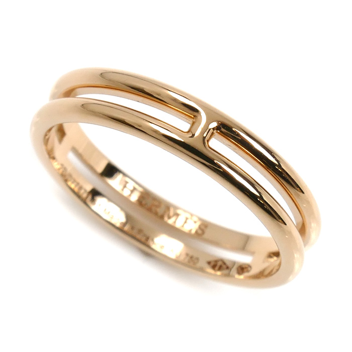 HERMES エルメス K18PG ピンクゴールド アリアンヌ リング・指輪 H119836B 00051 11号 2.7g レディース【中古】【美品】