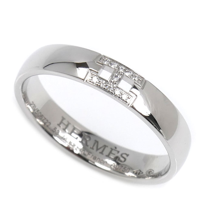 HERMES エルメス K18WG ホワイトゴールド ヘラクレス ダイヤ リング・指輪 H119853B 00053 ダイヤモンド 13号 3.6g レディース【中古】【美品】