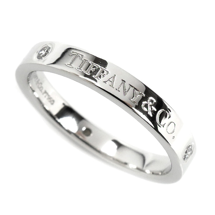 TIFFANY&Co. ティファニー Pt950プラチナ フラットバンド 3Pダイヤ リング・指輪 60001885 ダイヤモンド 14号 5.4g レディース【中古】【美品】