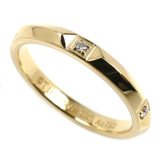 TIFFANY&Co. ティファニー K18YG イエローゴールド トゥルーバンド ダイヤ リング・指輪 ダイヤモンド 11.5号 3.4g レディース【中古】【美品】