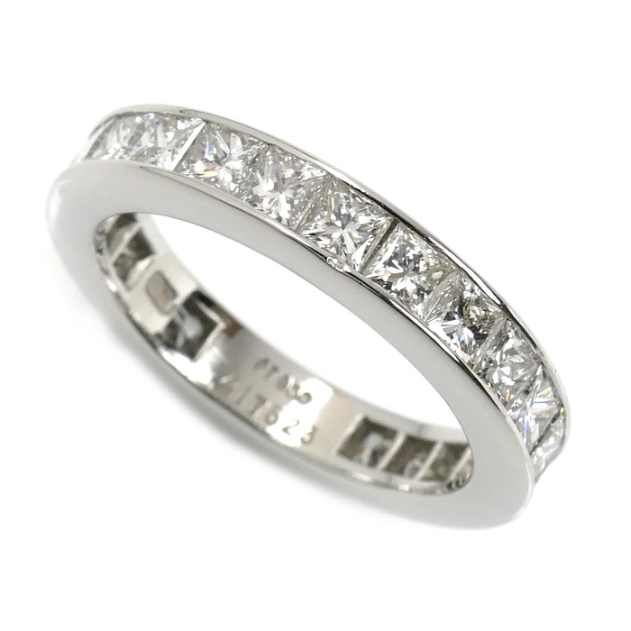 HARRY WINSTON ハリーウィンストン Pt950プラチナ プリンセスカット チャネルセット フルエタニティ リング・指輪 WBDPPCC10C10 ダイヤモンド 10号 5.0g レディース【中古】