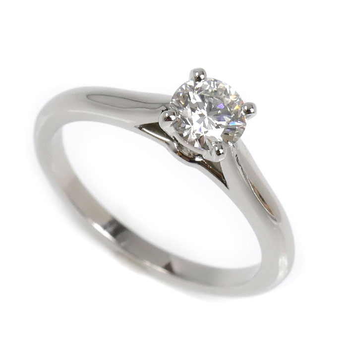 CARTIER カルティエ Pt950プラチナ ソリテール ダイヤ リング・指輪 ダイヤモンド0.40ct 8.5号 49 3.5g レディース【中古】【美品】