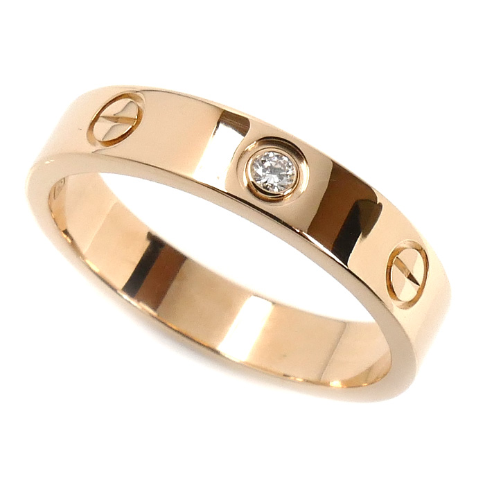 CARTIER カルティエ K18PG ピンクゴールド ミニラブ 1Pダイヤ リング・指輪 B4050754 ダイヤモンド 14号 54 4.6g レディース【中古】【美品】