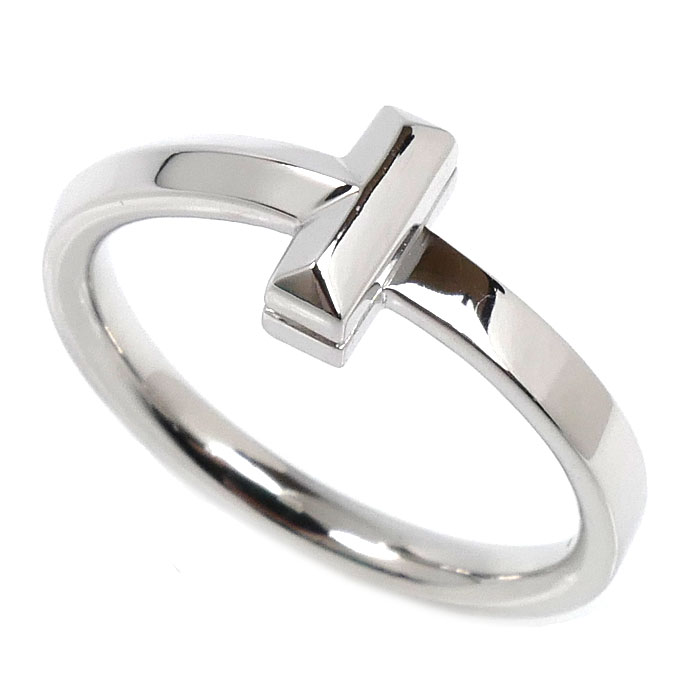 TIFFANY&Co. ティファニー K18WG ホワイトゴールド Tワン リング・指輪 15号 5.2g レディース【中古】【美品】