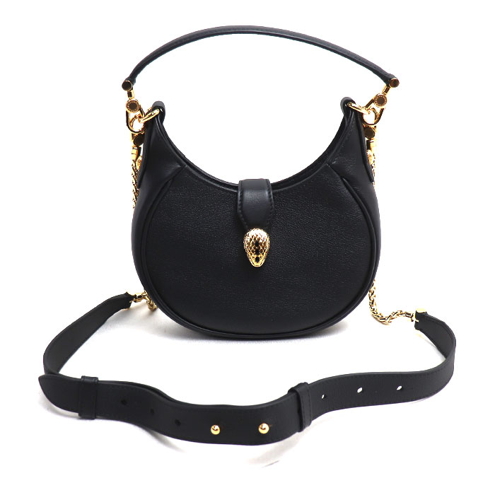 BVLGARI ブルガリ セルペンティ エリプス  2Wayショルダーバッグ ブラック 292051 レディース【中古】【美品】