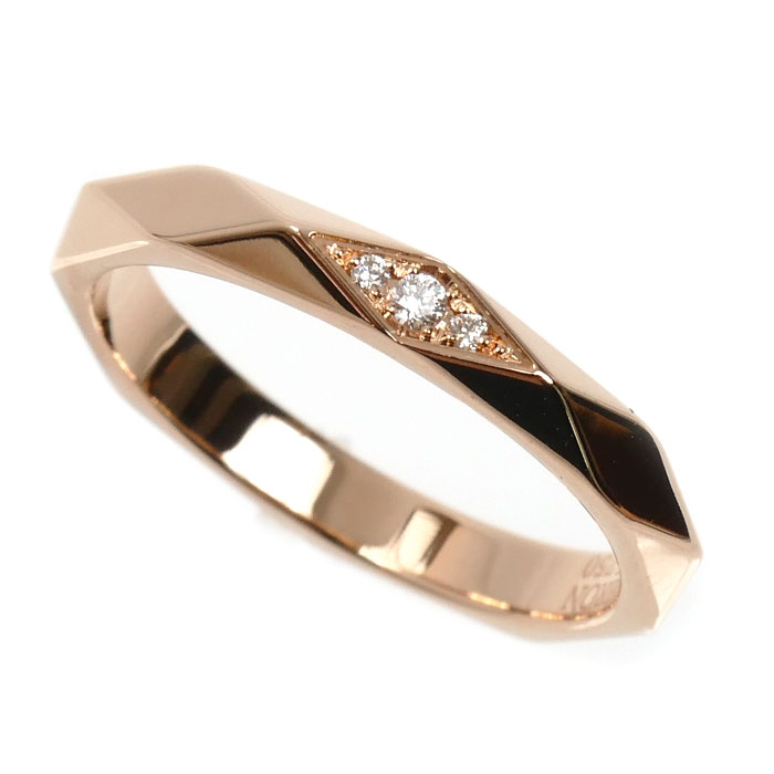Boucheron ブシュロン K18PG ピンクゴールド ファセット 3Pダイヤ リング・指輪 JAL00091 ダイヤモンド 11号 51 3.2g レディース【中古】【美品】