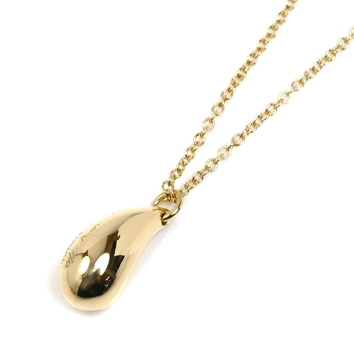 TIFFANY&Co. ティファニー K18YG イエローゴールド ティアドロップ ネックレス 4.7g 40cm レディース【中古】