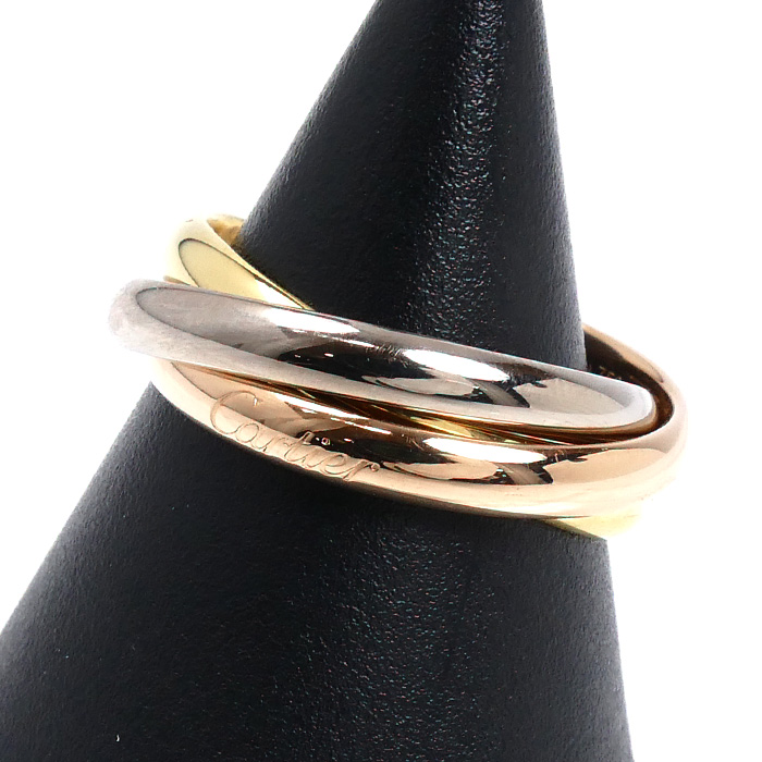 CARTIER カルティエ K18PG ピンクゴールド K18YG イエローゴールド K18WG トリニティ クラシック リング・指輪 B4234260 20号 60 11.1g レディース【中古】【美品】