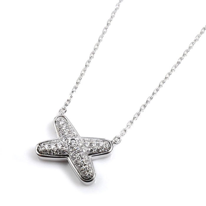 Chaumet ショーメ K18WG ホワイトゴールド ジュ ドゥ リアン ダイヤ ネックレス 083219 ダイヤモンド0.20ct 4.2g 38/40/42cm レディース【中古】【美品】