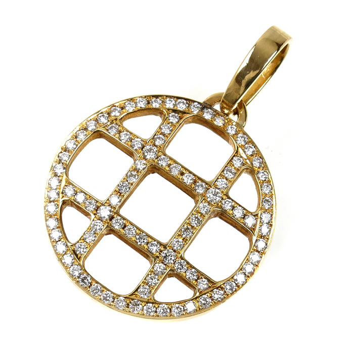 K18YG イエローゴールド ペンダントトップ ダイヤモンド1.08ct 8.8g ユニセックス【中古】