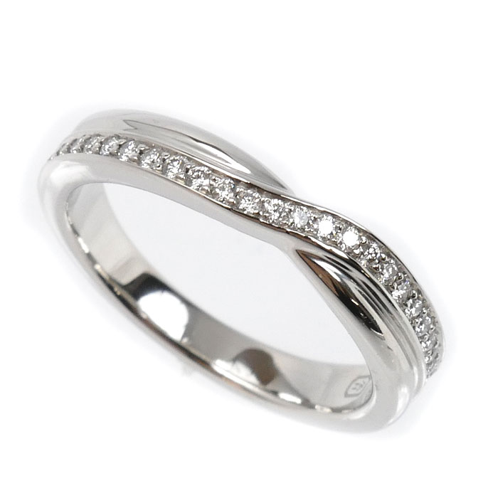 HARRY WINSTON ハリーウィンストン Pt950プラチナ トリスト ワンロウ ダイヤ リング・指輪 WBDPRD1RTST ダイヤモンド 7号 4.6g レディース【中古】【美品】