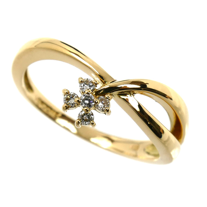 Vendome Aoyama ヴァンドーム青山 K18YG イエローゴールド ダイヤ リング・指輪 ダイヤモンド 11号 3.0g レディース【中古】【美品】