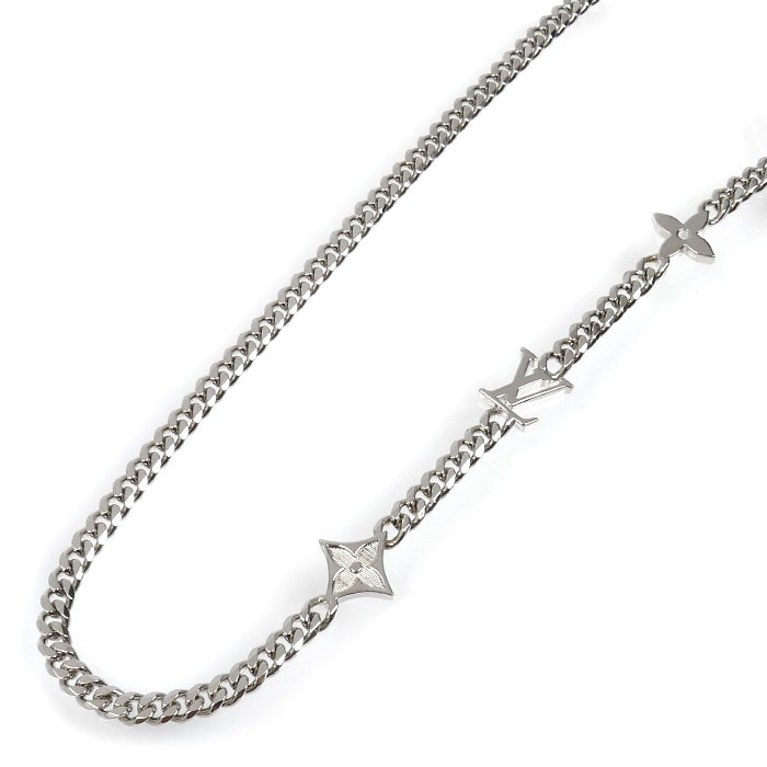 LOUIS VUITTON ルイ・ヴィトン モノグラムロウ ネックレス M01490 65cm メンズ【中古】【美品】