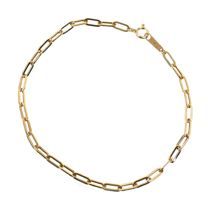 K18YG イエローゴールド 小豆チェーン ブレスレット 小豆 1.5g 18cm レディース【中古】