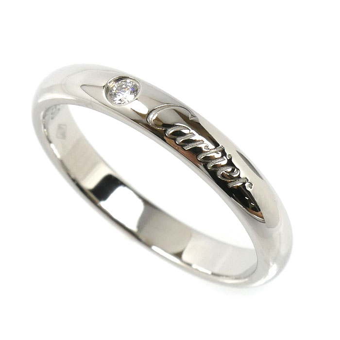 CARTIER カルティエ Pt950プラチナ Cドゥ カルティエ ウェディング 1Pダイヤ リング・指輪 B4232252 ダイヤモンド 12号 52 4.3g レディース【中古】【美品】